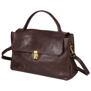 漫色真皮复古女单肩斜挎包手提植鞣头层牛皮大容量通勤软皮托特包