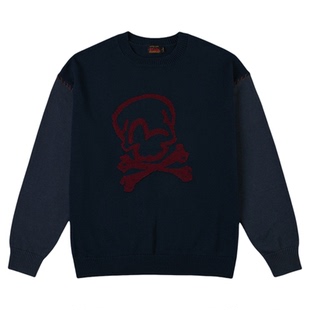 EVISU福神2025秋男骷髅和海鸥提花针织毛衣2EAHTM5SR7022OSAC