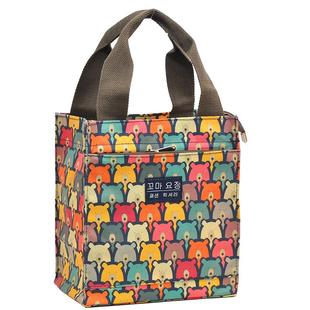 都市阿布手提女包带饭手提袋铝箔保温饭盒袋便当包学生早午餐盒包