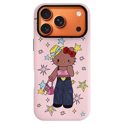 HelloKitty黑皮手机壳iPhone17pro美少女粉红色15plus全包镜头软壳14小众Air适用苹果16promax防摔13卡通可爱