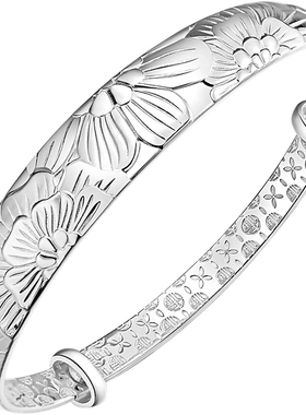 大圈口银手镯-200斤以下妈妈可戴