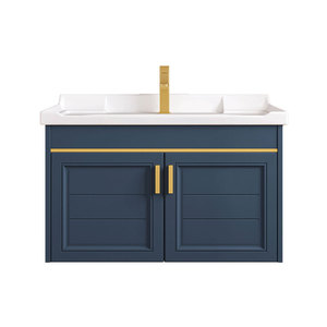 轻奢浴室柜组合洗手盆套装北欧卫生间洗漱台太空铝平板一体洗脸盆