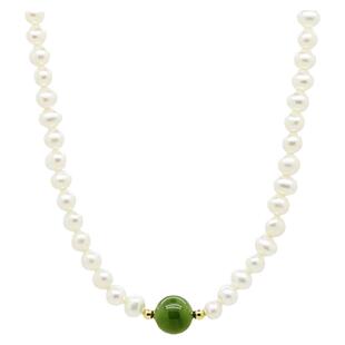 天然和田玉淡水珍珠项链女2026新款颈链复古锁骨链轻奢高级感礼物