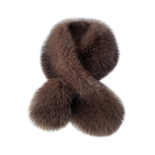 双面小尺寸毛毛围巾加厚仿貉子毛绒皮草领子护颈女士仿狐狸毛围脖