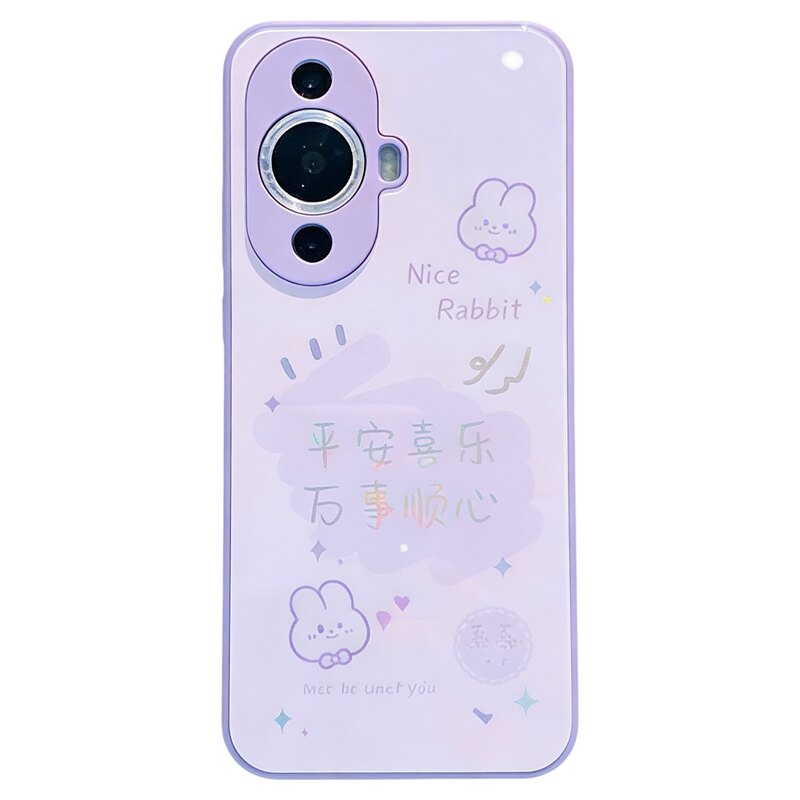 ins风小清新紫色平安喜乐适用华为nova11/10pro手机壳高级感nova13/12网红爆款手机壳nova14/15防摔手机套女