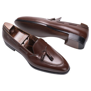 Badia手缝沿条工艺皮鞋 手工商务休闲流苏乐福鞋男Tassels loafer