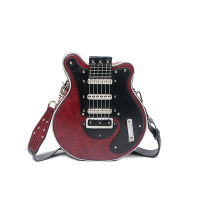 Y2K辣妹复古吉他造型斜挎痛包