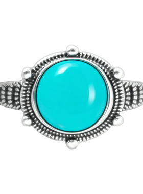 戒指空托铜材质镶嵌绿松石戒托女