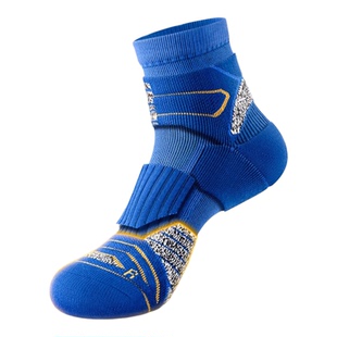 马拉松专业跑步袜子男款中筒加厚毛巾底羽毛球耐磨纯棉专用运动袜