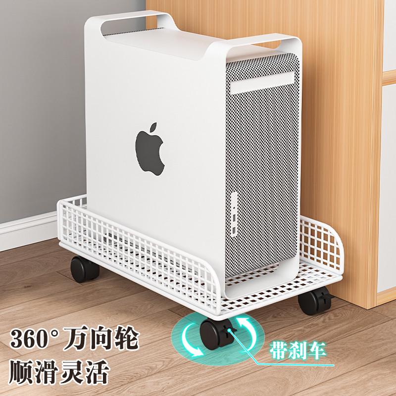 主机托架台式电脑主机箱托架底座置物架两层铁艺放置架带轮可移动