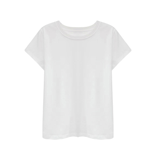 白色纯色小飞袖短袖高级感百搭经典圆领显瘦正肩设计感上衣打底衫