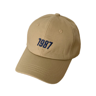 韩版1987鸭舌帽女春夏季ins白色软顶百搭棒球帽男情侣遮阳帽子潮