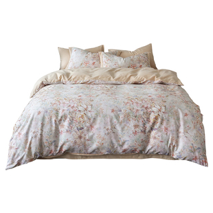 复古高级油画风全棉磨毛四件套秋冬加厚保暖纯棉被套床单床上用品