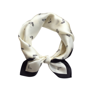 53cm小方巾女百搭经典小马薄款真丝丝巾桑蚕丝装饰围巾网红小领巾