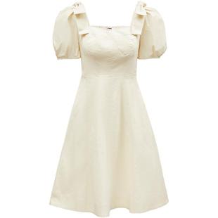 ONLY夏季甜美学院显瘦收腰短裙泡泡袖连衣裙女|124207129