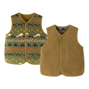 迷你巴拉巴拉男童毛绒背心2025秋季中小童宝宝双面绒保暖舒适马甲