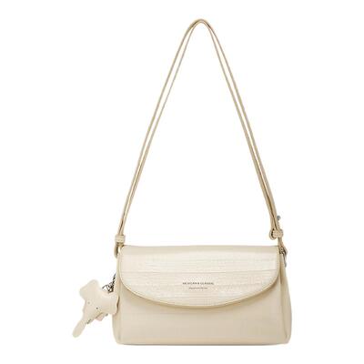 稻草人包包女士2025新款女包夏天斜挎小包简约百搭时尚银色包包