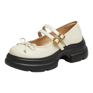 TATA他她厚底休闲玛丽珍鞋女鞋运动风小皮鞋2025奥莱新款7OL12AQ5