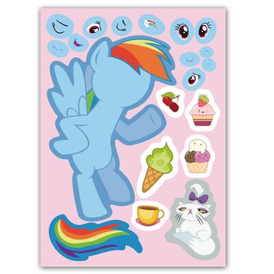 玩具贴贴纸小马宝莉表情包自粘贴