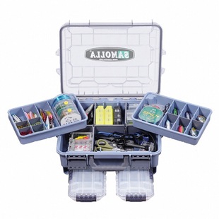 SAMOLLA多功能钓箱渔具配件收纳盒加厚手提便携钓鱼箱路亚工具盒