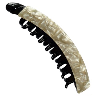 日韩新款多发量大号香蕉夹竖夹后脑勺马尾夹发夹防滑豹纹法式扭夹