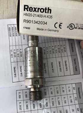 议价力士乐压力感测器R901342034，HM20-2X/400-H-K35德国全新原