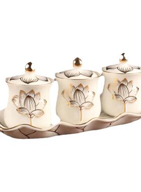 佛堂陶瓷浮雕描金供杯