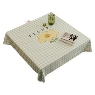正方形桌布免洗防油防水家用餐桌垫方桌桌布轻奢高级感小桌布清新