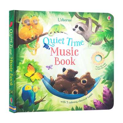静听音乐声 发声书 英文原版 Quiet Time Music Book 英文版幼儿哄睡英语故事绘本 音乐伴奏发声书 亲子共读图画书 进口原版书籍