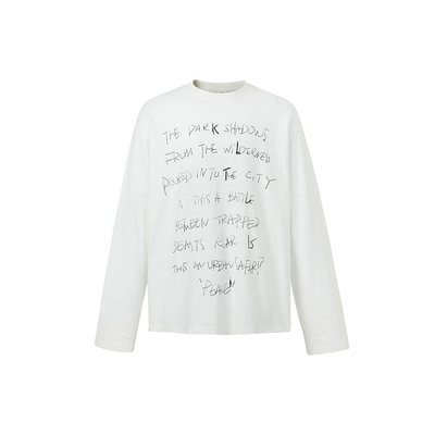 【沈梦瑶同款】IMXS美式重磅字母短袖白色纯棉宽松T恤男女同款