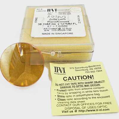 II-VI L050155 INFRADED LASER ZNSE FOCUSING LENS 38.1MM dia 1