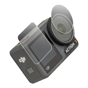 适用dji大疆action5pro/4/3防爆钢化膜灵眸运动相机五代屏幕镜头膜防刮保护贴膜action 5 4 3 pro保护配件