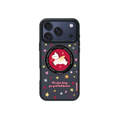MASFEIL × 星星小马适用苹果17promax手机壳iPhone16pro新款磁吸带支架ip15全包Fo5支点高级感17可爱套红色