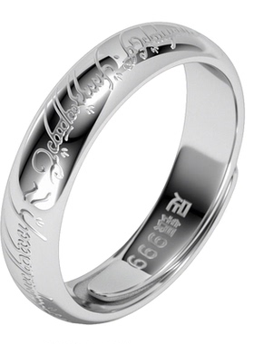 魔戒魔纹男士戒指999足银开口