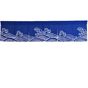 日式海浪寿司店暖帘餐厅厨房门帘吧台免打孔家用装饰单面布帘定制