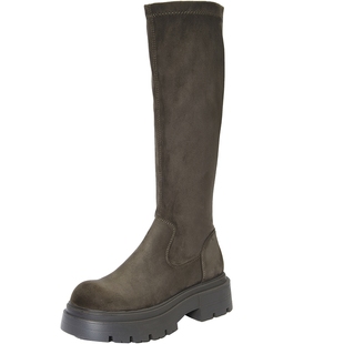 超级轩同款百田森长靴女厚底显瘦显腿长秋冬新款骑士靴女