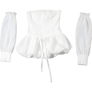 SylCue 纯欲减龄裹胸连衣裙女露背修身性感A型抹胸裙子设计感夏季