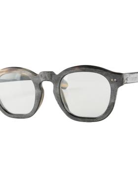 牛角经典方框近视眼镜架手作粗糙雾面磨砂质感两颗铆钉饰光学眼镜