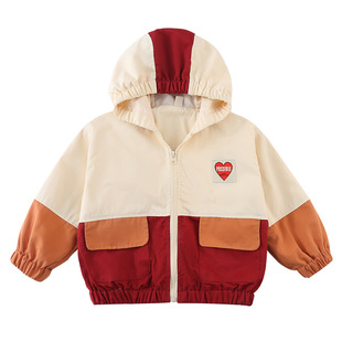 Milo7c-自制 韩风简约秋冬儿童加绒风衣连帽男童女童长款外套棉衣