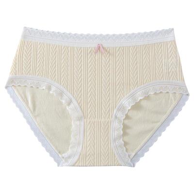 女士内裤无痕中腰纯棉裆抗菌透气日系蕾丝花边少女生三角短裤头DF