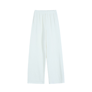 Maven Lin 都市漫步 宽松直筒休闲裤女简约松紧腰阔腿裤通勤长裤