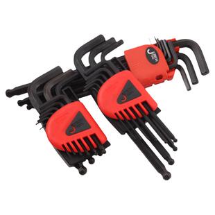 捷科工具内六角球头镀镍发黑六角扳手9件套家用汽修五金BSML