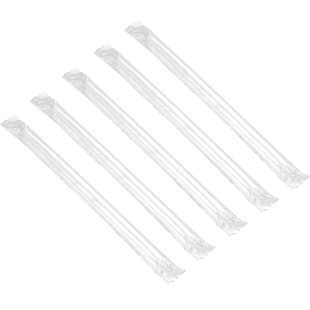 喇叭花20/25cm单支包装珍珠咖啡一次性纸吸管冰沙饮料PLA吸管散装