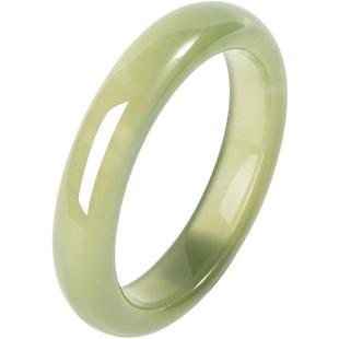 慕溪源岫玉手镯玉镯圆镯子平安镯晴水色正品送妈妈女士女款冰透