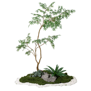 仿真绿植枫树造景地下室天井假树景观入户玄关室内仿生植物干景