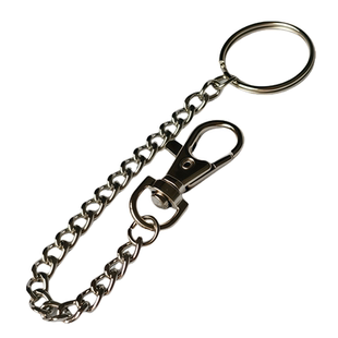 DIY6mm包挂饰链配件挂件金属扣仿金色双层圈布偶玩具链条毛球配链