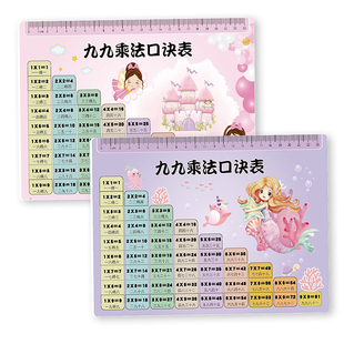 九九乘法口诀表卡片小学生二年级数学99乘除法儿童公式背诵神器