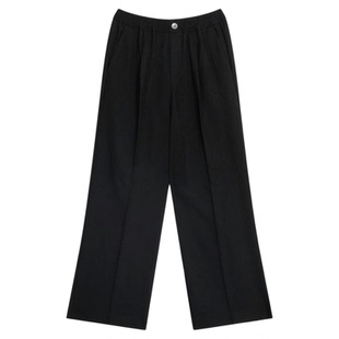 GLOBAL WORK 休闲裤女2025冬季新款日系松紧弹力腰直筒裤580794