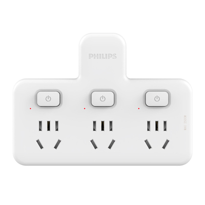 飞利浦插座品字形一转二三拓展转换插排接线板插多功能家用宿舍办