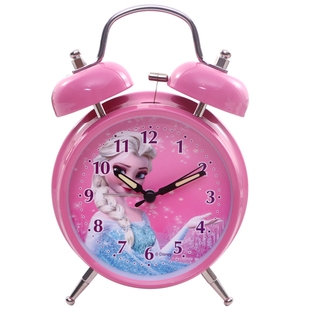 冰雪奇缘儿童起床神器卧室卡通女孩学生用小闹钟金属床头静音钟表